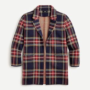 Sophie Open-Front Sweater-Blazer in Stewart Tartan